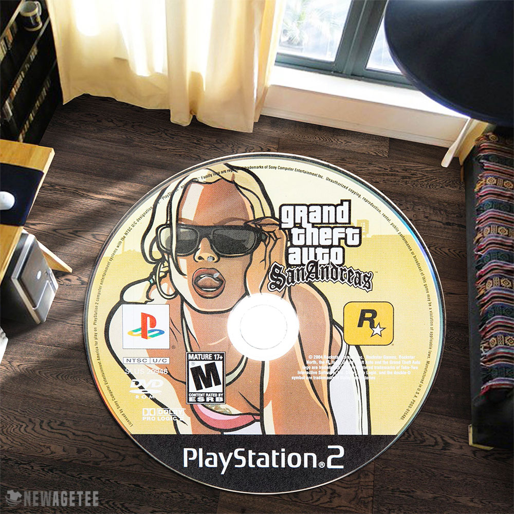 Grand Theft Auto San Andreas PlayStation 2 Disc Round Rug Carpet