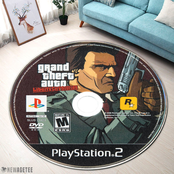 Round Rug Grand Theft Auto Liberty City Stories and Vice City Stories 1 PlayStation 2 Disc Round Rug Carpet