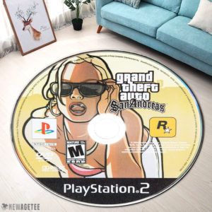 Round Rug Grand Theft Auto San Andreas PlayStation 2 Disc Round Rug Carpet