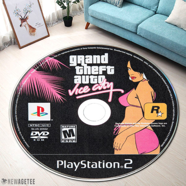 Round Rug Grand Theft Auto Vice City PlayStation 2 Disc Round Rug Carpet