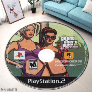 Round Rug Grand Theft Auto Vice City Stories Play Station 2 Disc Round Rug Carpet