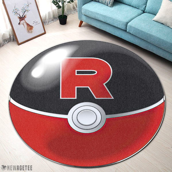 Round Rug Pokemon Team Rocket Ball Round Rug Carpet