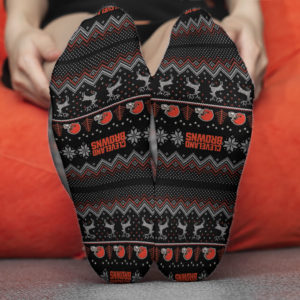 Cleveland Browns Adult Ugly Christmas Crew Socks