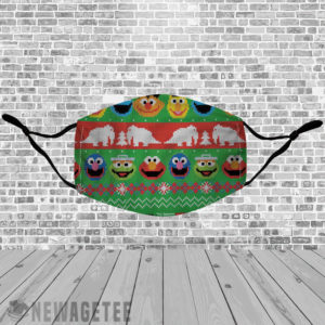 Stretch to Fit Mask Sesame Street Ugly Christmas Sweater face mask