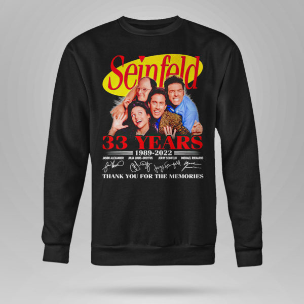 Seinfeld 33 years 1989-2022 thank you memories signatures shirt