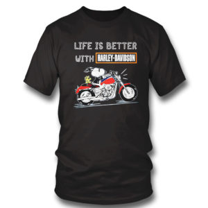 T Shirt Best snoopy life is better with Harley Davidson shirt