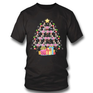 T Shirt Cute Flamingos Merry Christmas Tree T Shirt