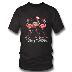 T Shirt Santa Flamingo Christmas Lights Gift For Flamingo Lover T Shirt