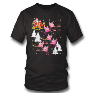 T Shirt Santa Riding Flamingo Christmas T Shirt