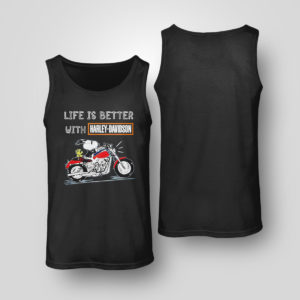 Tank Top Best snoopy life is better with Harley Davidson shirt