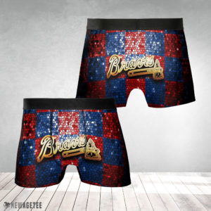 Underwear Boxer Atlanta Braves MLB Glitter Mens Underwear Boxer Briefs