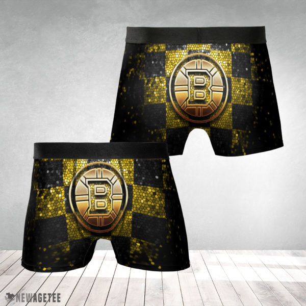 Underwear Boxer Boston Bruins NHL Glitter Mens Underwear Boxer Briefs