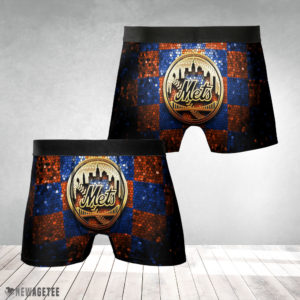 Underwear Boxer New York Mets MLB Glitter Mens Underwear Boxer Briefs