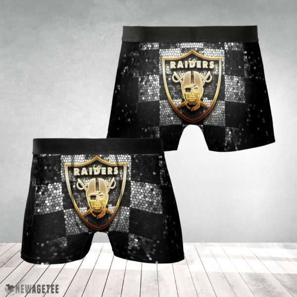 Underwear Boxer Oakland Raiders NFL Glitter Mens Underwear Boxer Briefs
