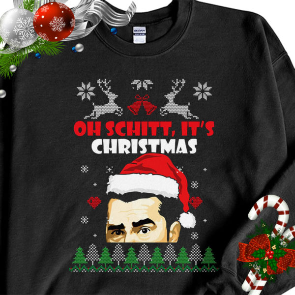 1 Black Sweatshirt David Rose Creek Oh Schitt Its Christmas Ugly Christmas Sweater Sweatshirt