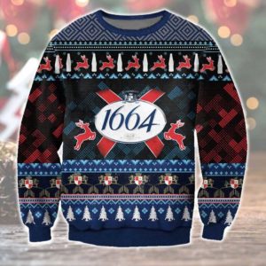 1664 Blanc Beer Ugly Christmas Sweater Unisex Knit Wool Ugly Sweater