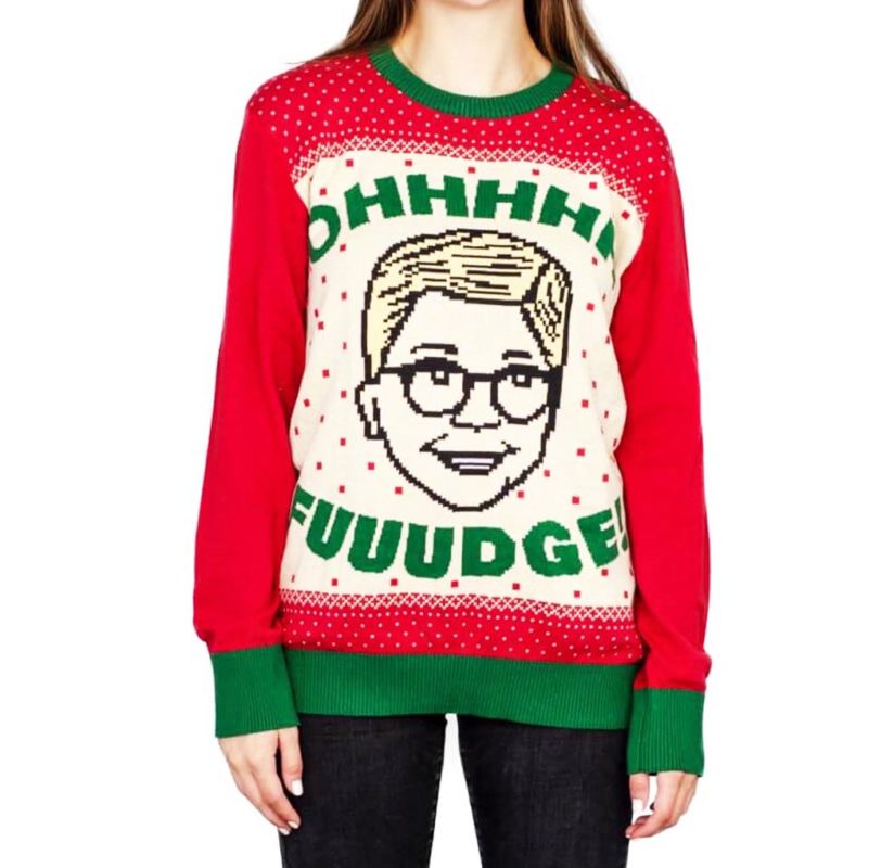 A Christmas Story Ohhhh Fuuudge Ralphie Ugly Christmas Sweater Knit Wool Sweater