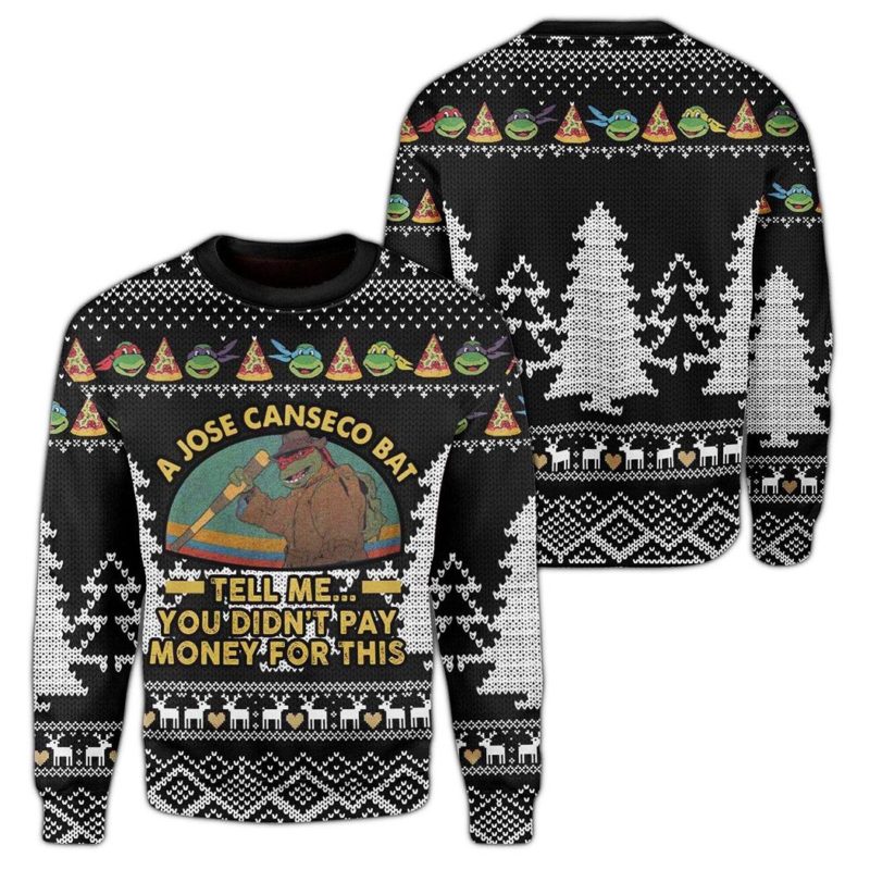 A Jose Canseco Bat Tell Me You Didn’t Pay Money For This Ugly Christmas Sweater Unisex Knit Wool Ugly Sweater