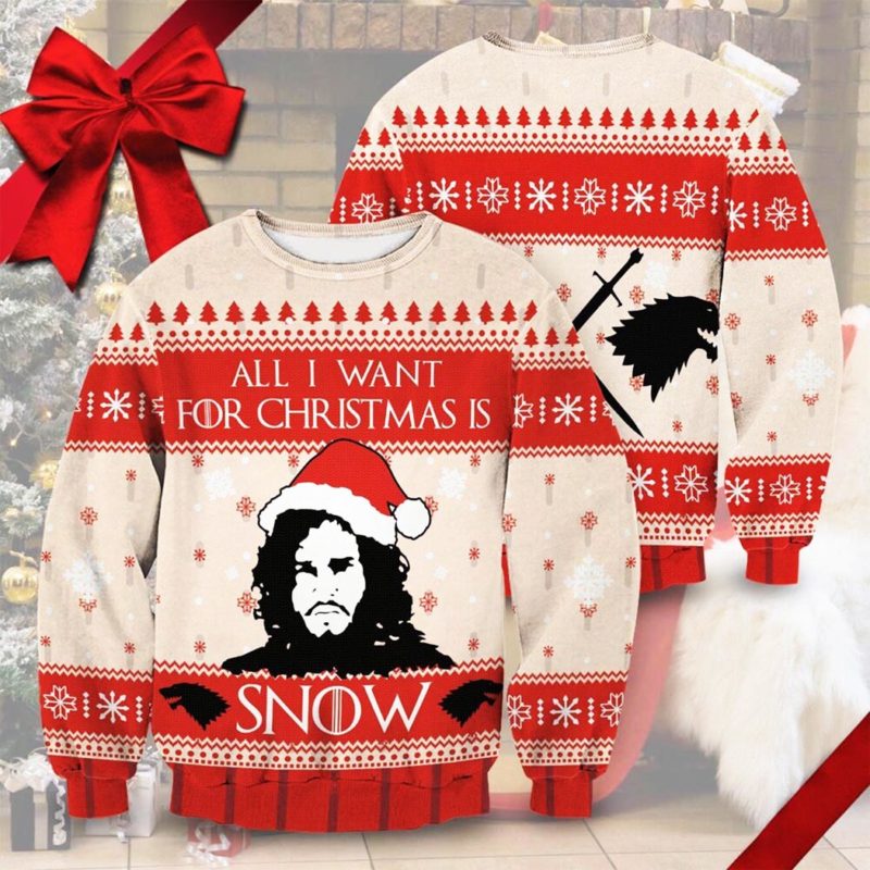 All I Want For Christmas Is Snow  Unisex Knit Wool Ugly Sweater