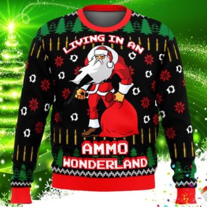 Ammo Wonderland Ugly Christmas Sweater Knit Wool Sweater