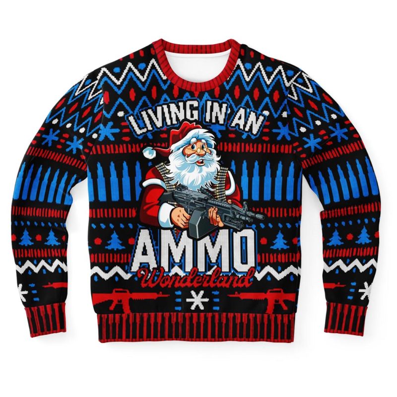 Ammo Wonderland Ugly Christmas Sweater Unisex Knit Wool Ugly Sweater