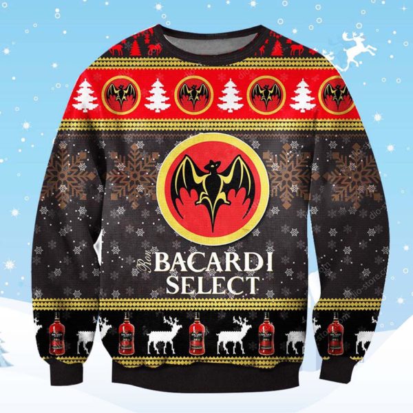 Bacardi Select Rum Ugly Christmas Sweater Unisex Knit Ugly Sweater
