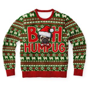 Bah Humpug Ugly Christmas Sweater Unisex Knit Wool Ugly Sweater