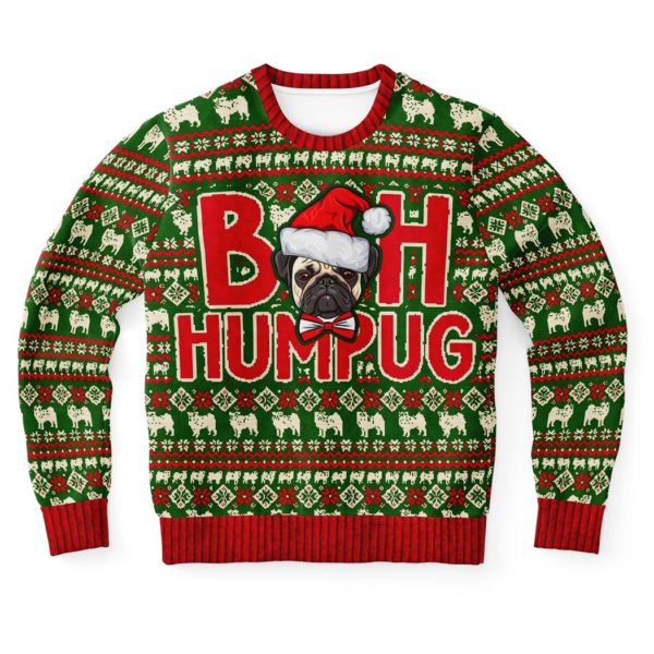 Bah Humpug Ugly Christmas Sweater Unisex Knit Wool Ugly Sweater