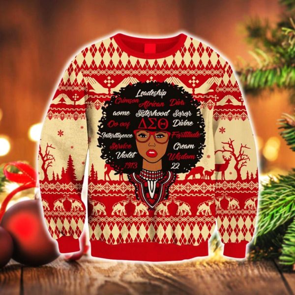 Black Girl Power Ugly Christmas Sweater Unisex Knit Wool Ugly Sweater