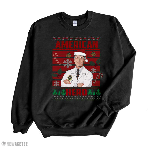 Black Sweatshirt Dr. Fauci American Hero Ugly Christmas Sweater Sweatshirt