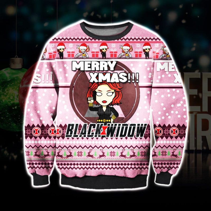 Black Widow Ugly Christmas Knit Sweater