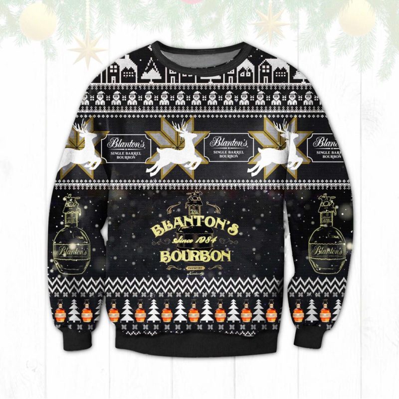 Blanton bourbon Whisky Ugly Christmas Sweater Unisex Knit Ugly Sweater