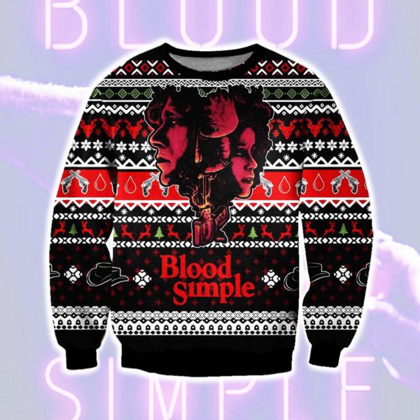 Blood Simple Ugly Christmas Knit Sweater
