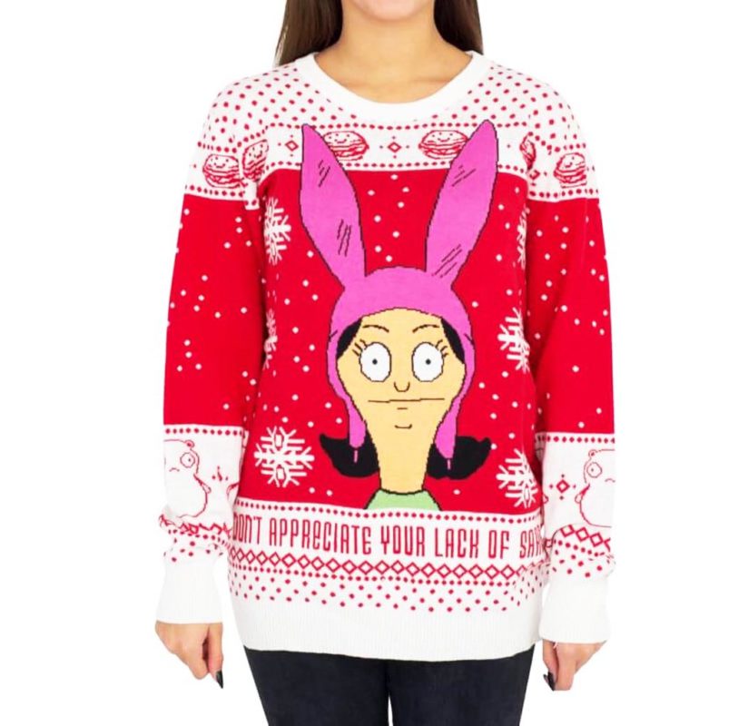 Bobs Burgers Louise Appreciate Your Lack Of Sarcasm Ugly Christmas Sweater Knit Wool Sweater