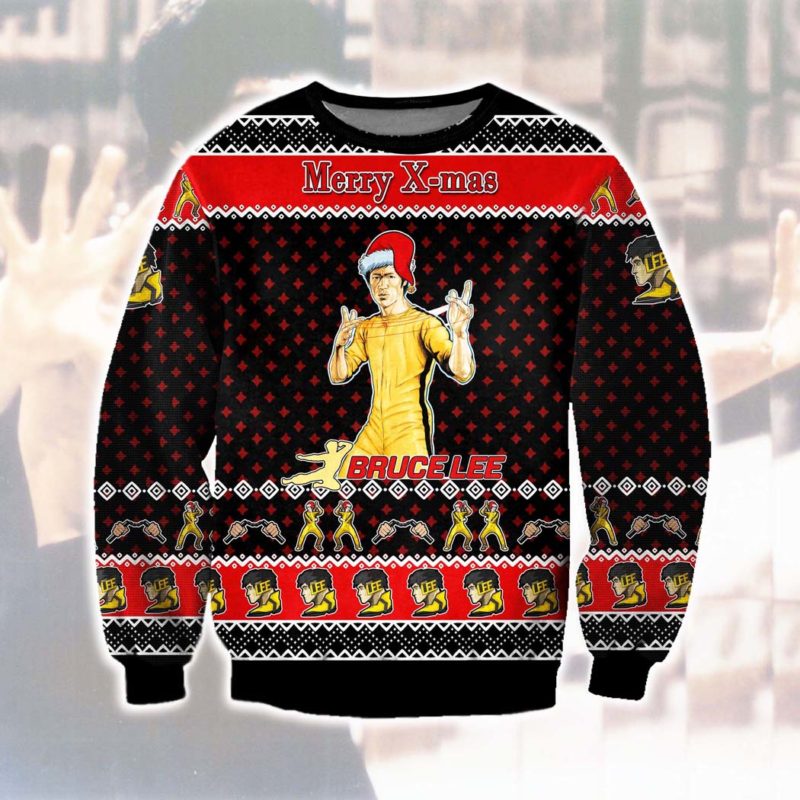 Bruce Lee Ugly Christmas Sweater Unisex Knit Sweater