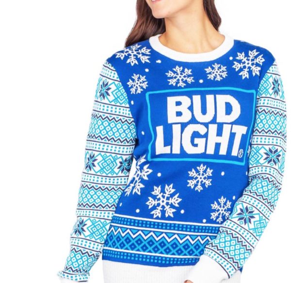 Bud Light Beer Ugly Christmas Sweater Knit Wool Sweater