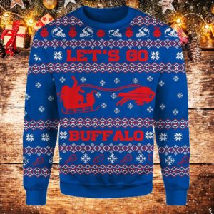 Buffalo Team Let’s Go Ugly Christmas Sweater Unisex Knit Wool Ugly Sweater