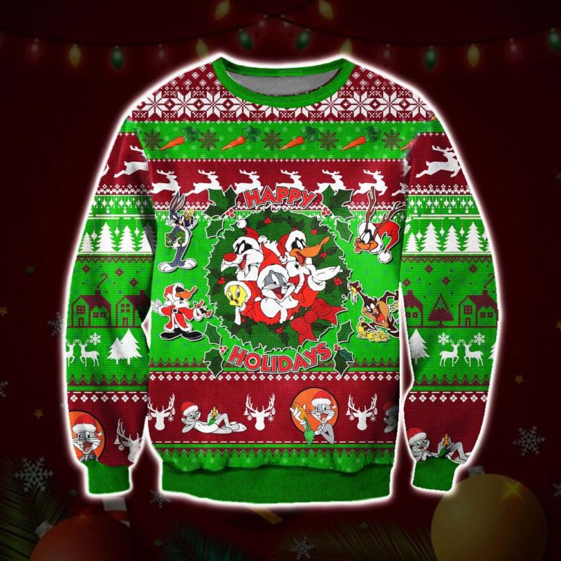 Bugs Bunny And Friends Ugly Christmas Sweater Unisex Knit Sweater