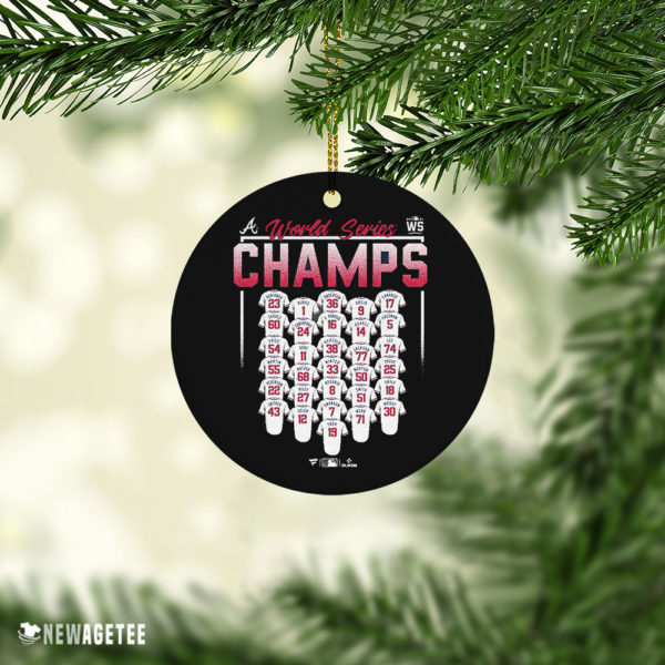 Ceramic Ornament Atlanta Braves 2021 World Series Champions Jersey Roster Christmas Ornament
