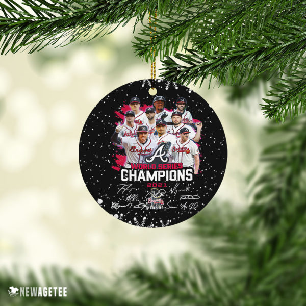 Ceramic Ornament Atlanta Braves World Series Champions 2021 Signatures Christmas Ornament