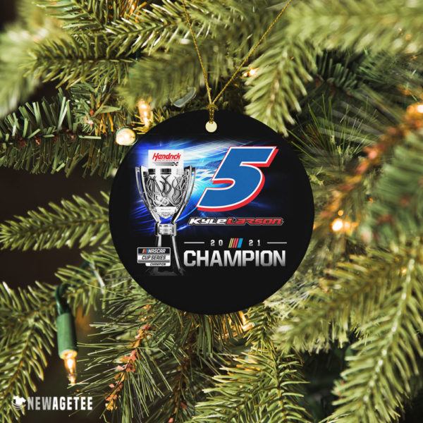 Ceramic Ornament Kyle Larson 2021 NASCAR Cup Series Champion Christmas Ornament