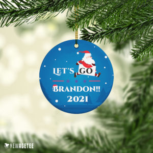 Ceramic Ornament Lets Go Brandon 2021 Santa Claus Christmas Ornament