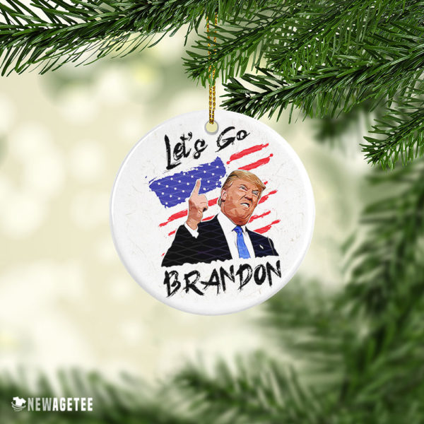 Ceramic Ornament Lets Go Brandon Trump 2021 Christmas Tree Ornament