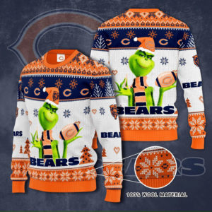 Chicago Bears Grinch Knit Ugly Christmas sweater