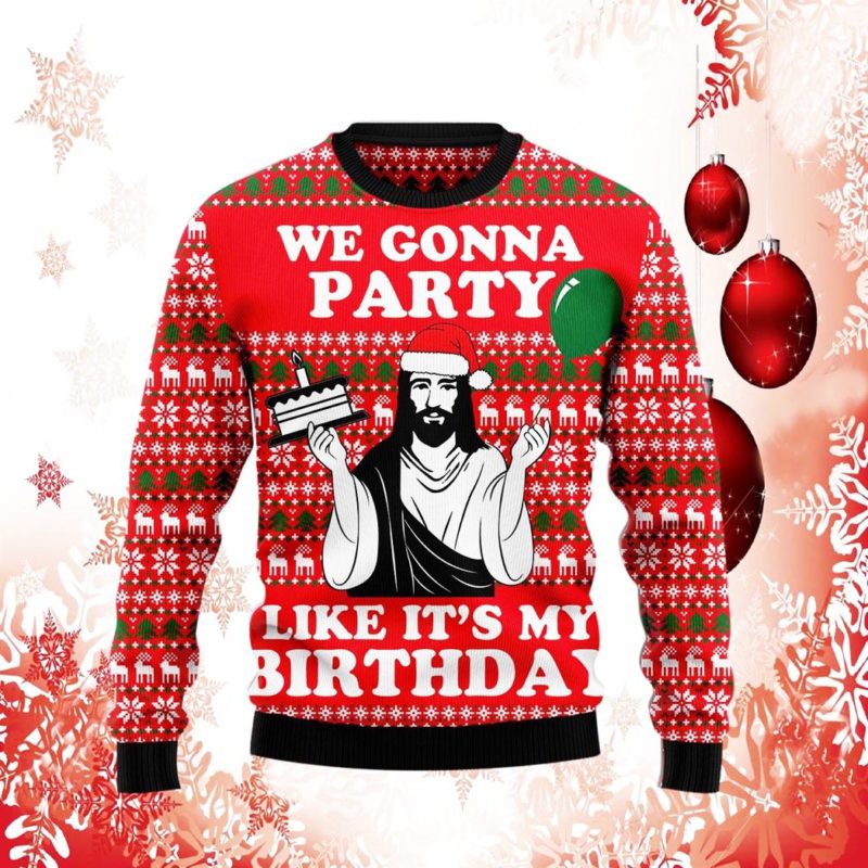 Christian Party Ugly Christmas Sweater Knit Wool Sweater