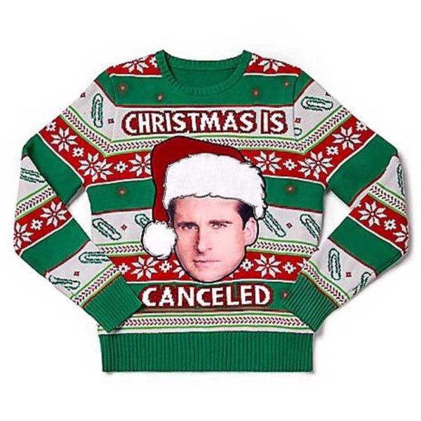 Christmas Is Cancelled Ugly Christmas Sweater Unisex Knit Wool Ugly Sweater