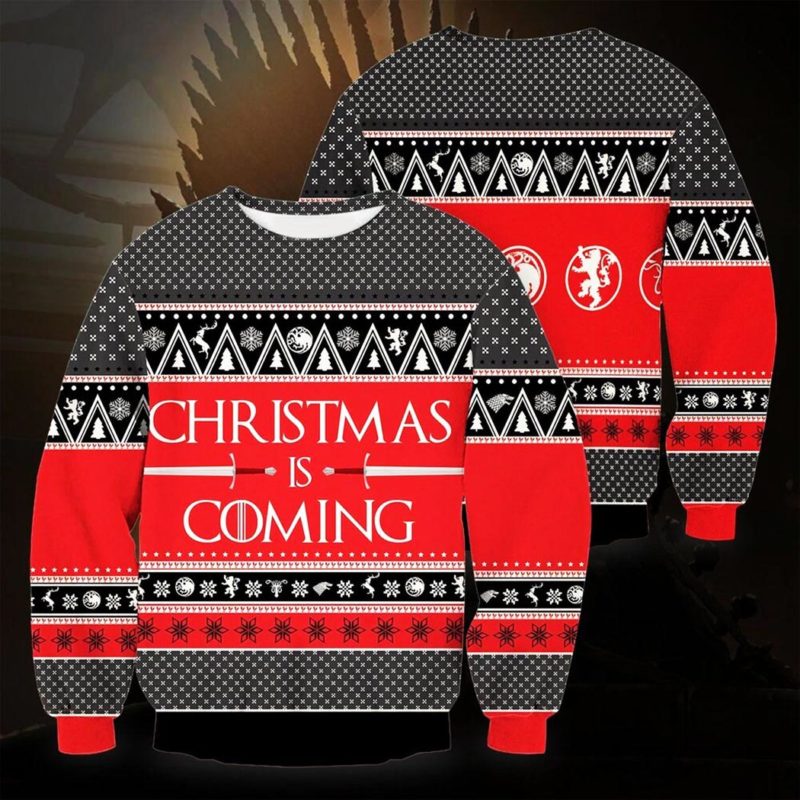 Christmas Is Coming  Unisex Knit Wool Ugly Sweater