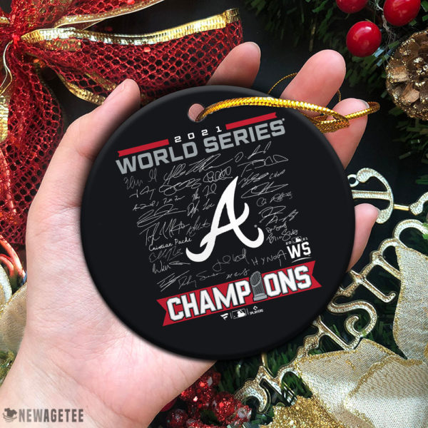 Circle Ornament Atlanta Braves 2021 World Series Champions Signatures Christmas Ornament