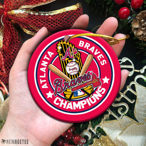 Circle Ornament Atlanta Braves Champions 2021 World Series Christmas Ornament