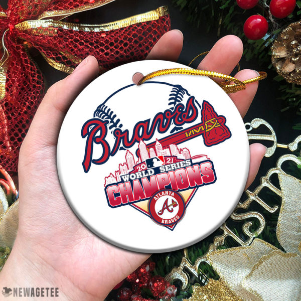 Circle Ornament Atlanta Braves Champions World Series 2021 Christmas Ornament Decoration